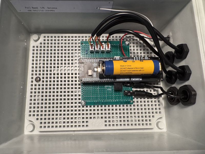 OWB monitor in enclosure with LTE antenna